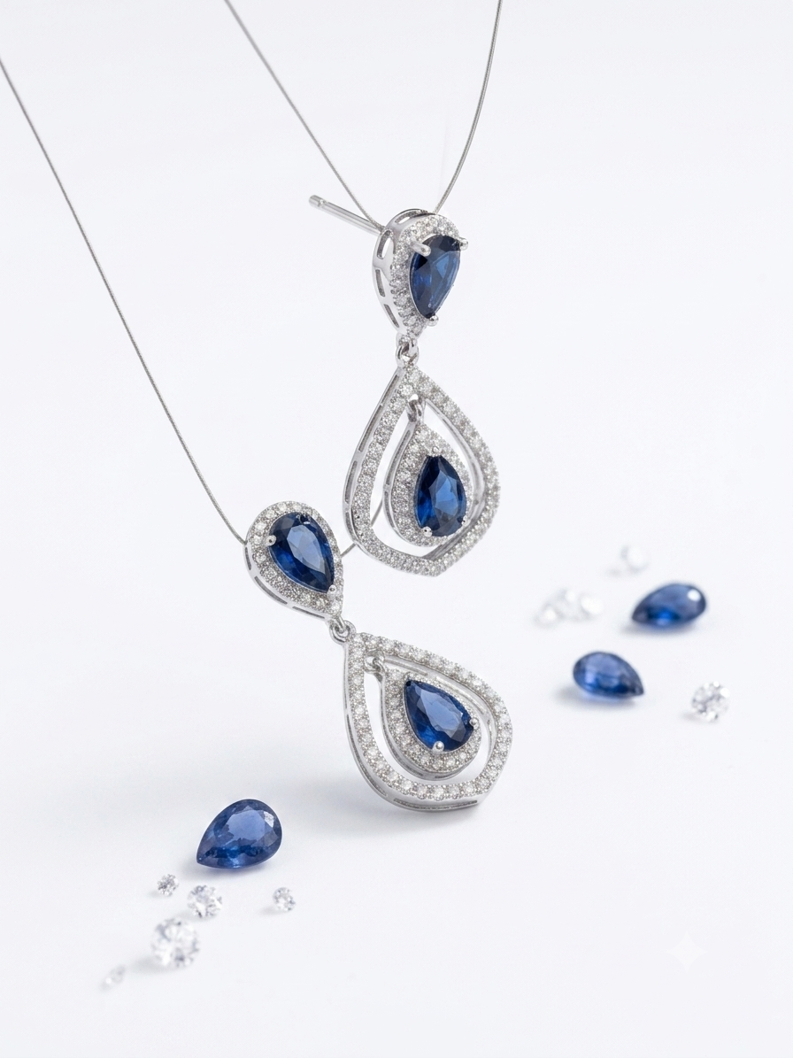 Sapphire & Diamond Pendant Necklace