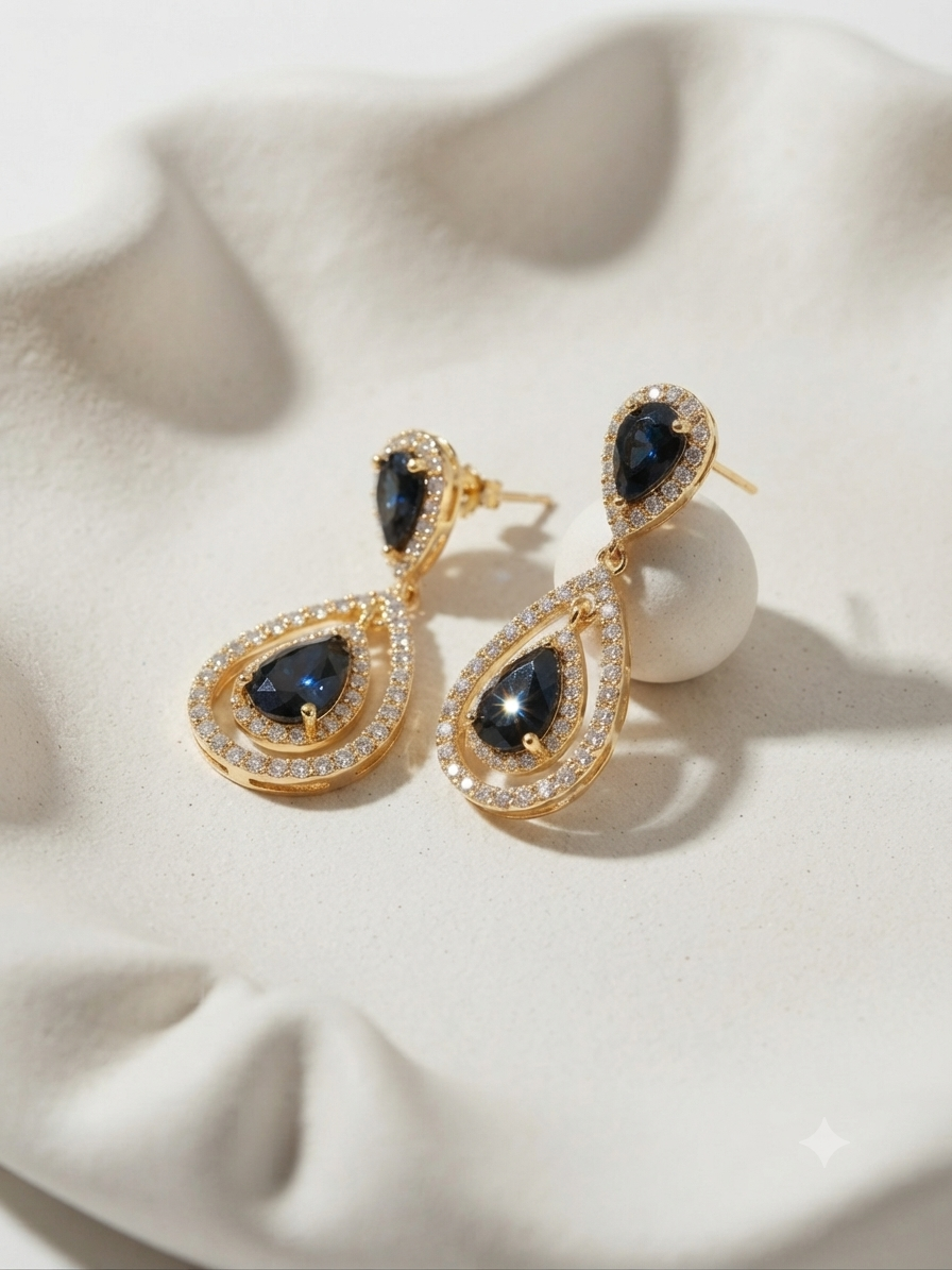 Rhinestone Teardrop Statement Earrings