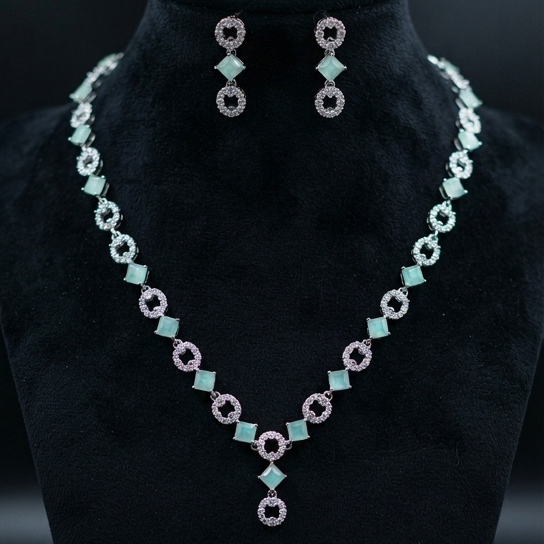 Multicolor Crystal Necklace & Earrings Set