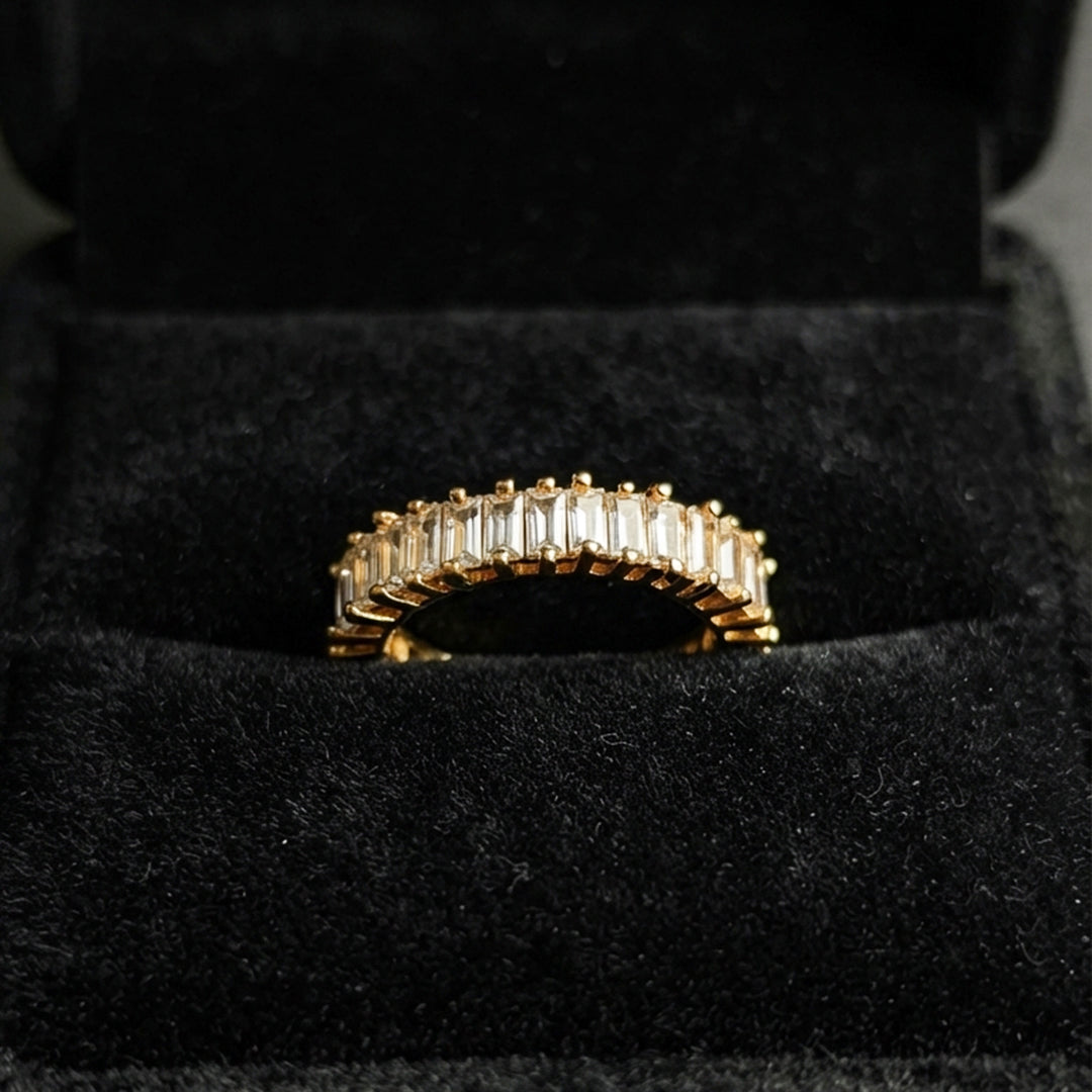 Gold Crystal Band Ring