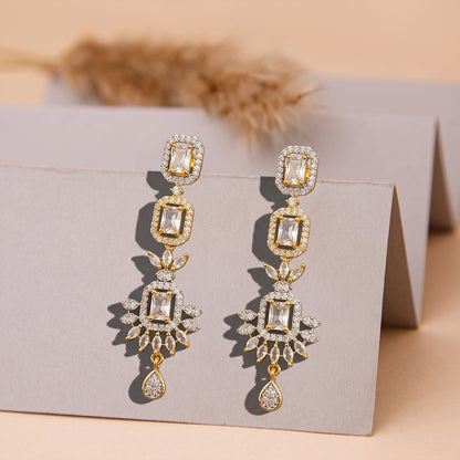 Gold Bridal Statement Chandelier Earrings