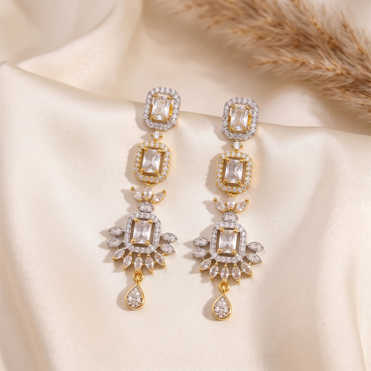 Gold Bridal Statement Chandelier Earrings