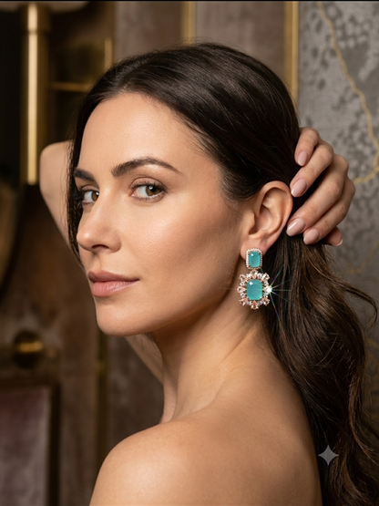 Turkish Cubic Zirconia Gemstone Drop Earrings