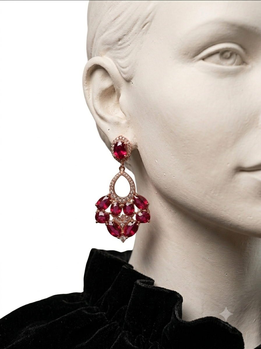 Rhinestone Statement Chandelier Earrings