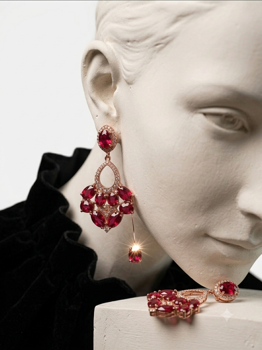 Rhinestone Statement Chandelier Earrings