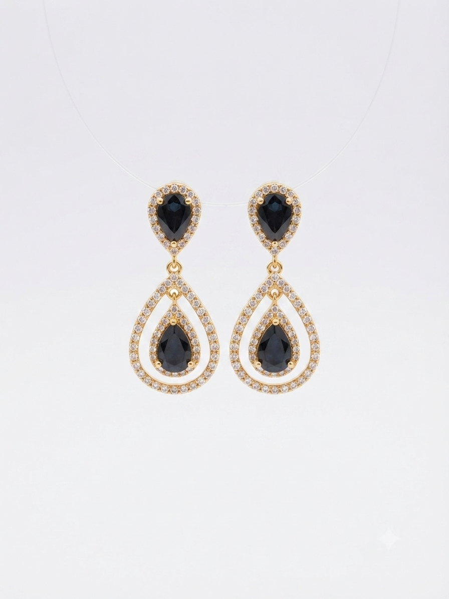 Rhinestone Teardrop Statement Earrings