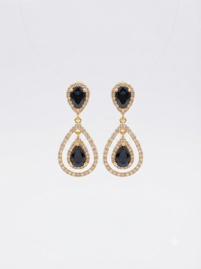 Rhinestone Teardrop Statement Earrings