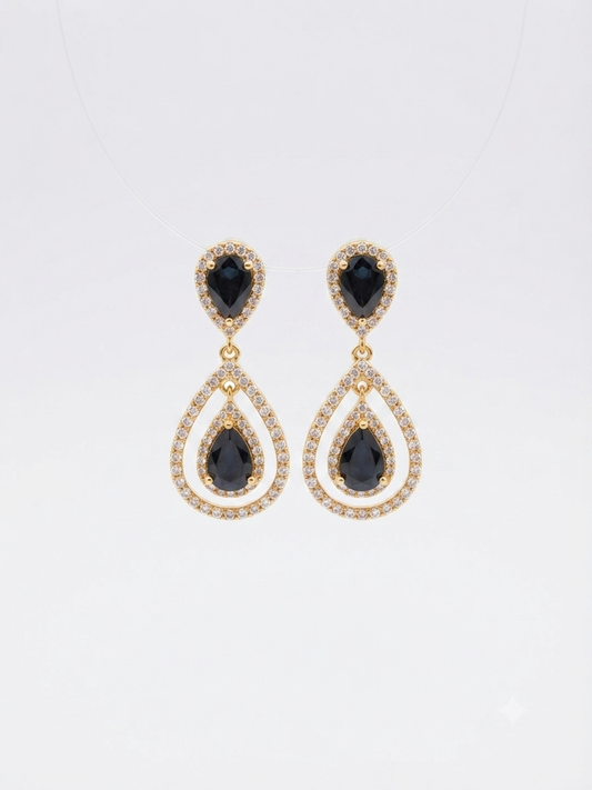 Rhinestone Teardrop Statement Earrings