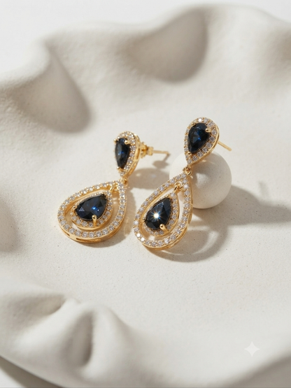 Rhinestone Teardrop Statement Earrings