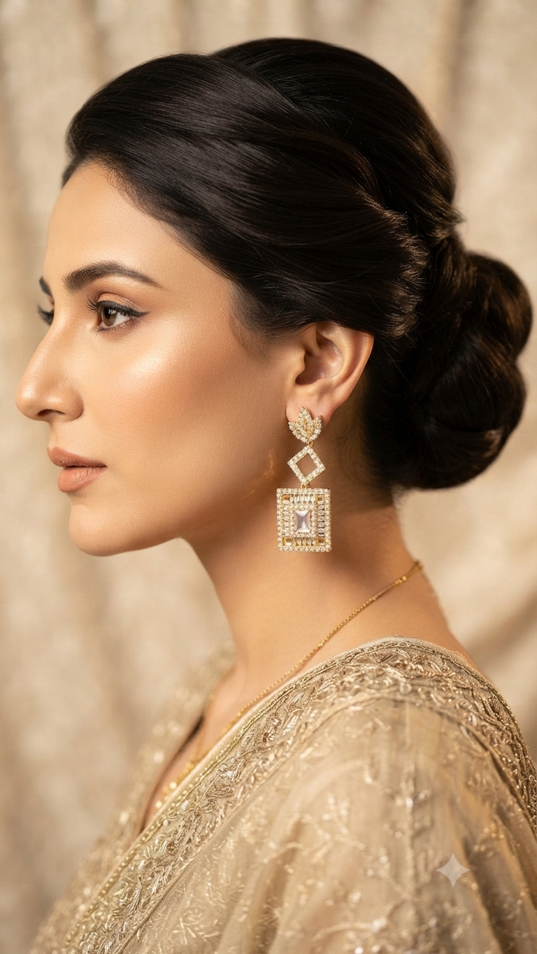 Gold Plated Zirconia Drop Earrings