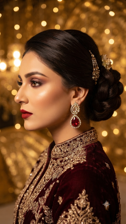 Gold Plated Crystal Stone Drop Earrings