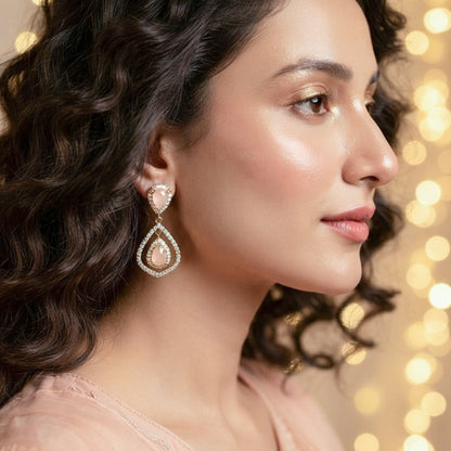 Rose Gold Teardrop Drop Earrings