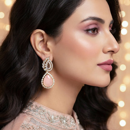 Gold Crystal Teardrop Earrings
