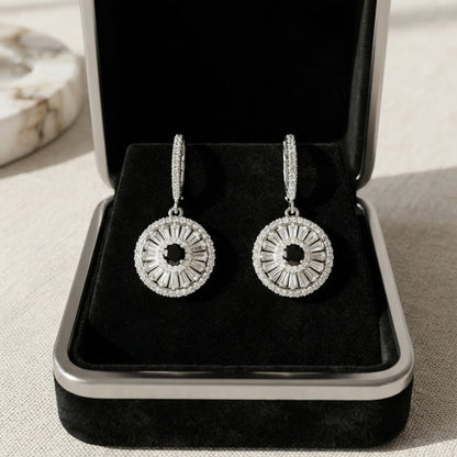 Silver Crystal Drop Earrings