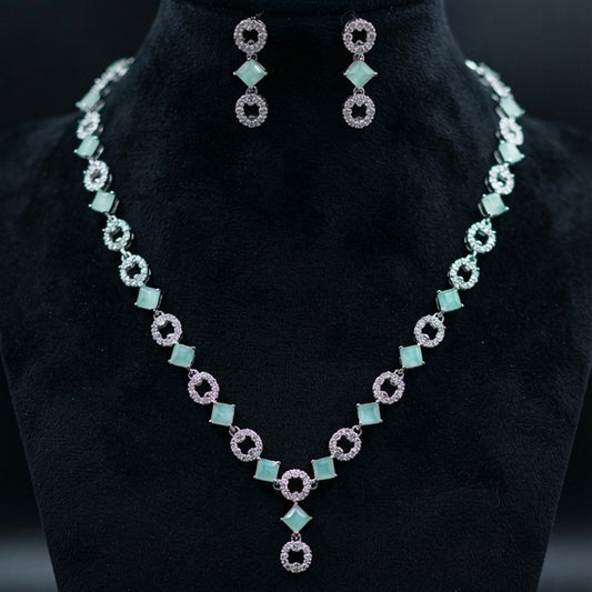 Multicolor Crystal Necklace & Earrings Set
