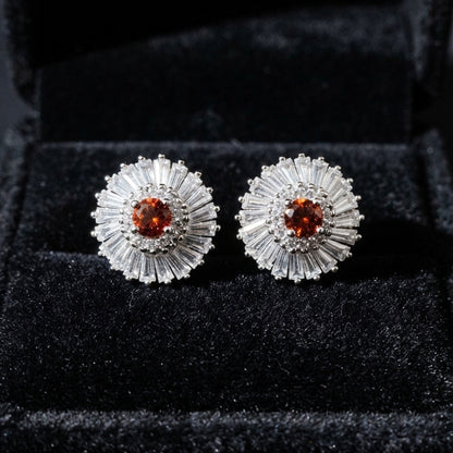 Ruby Red Crystal Stud Earrings