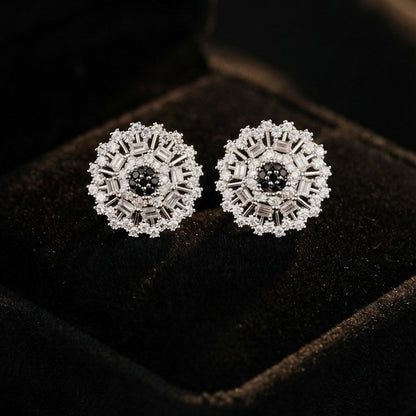Black & Silver Crystal Statement Earrings