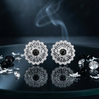 Black & Silver Crystal Statement Earrings