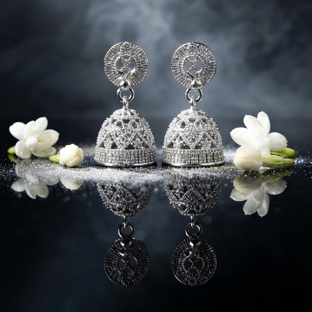 Silver Traditional Jhumka Earrings