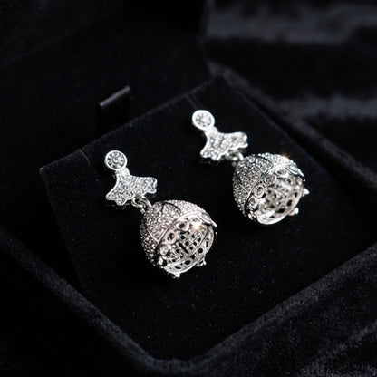 Silver Crystal Drop Earrings