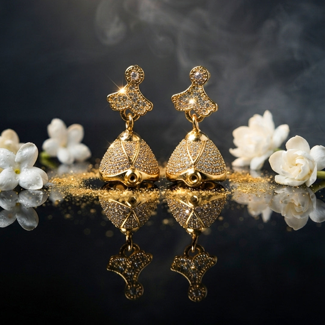 Gold Crystal Drop Earrings