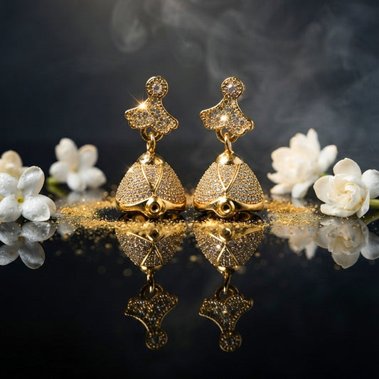 Gold Crystal Drop Earrings