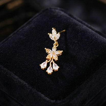 Gold Crystal Dangle Earrings