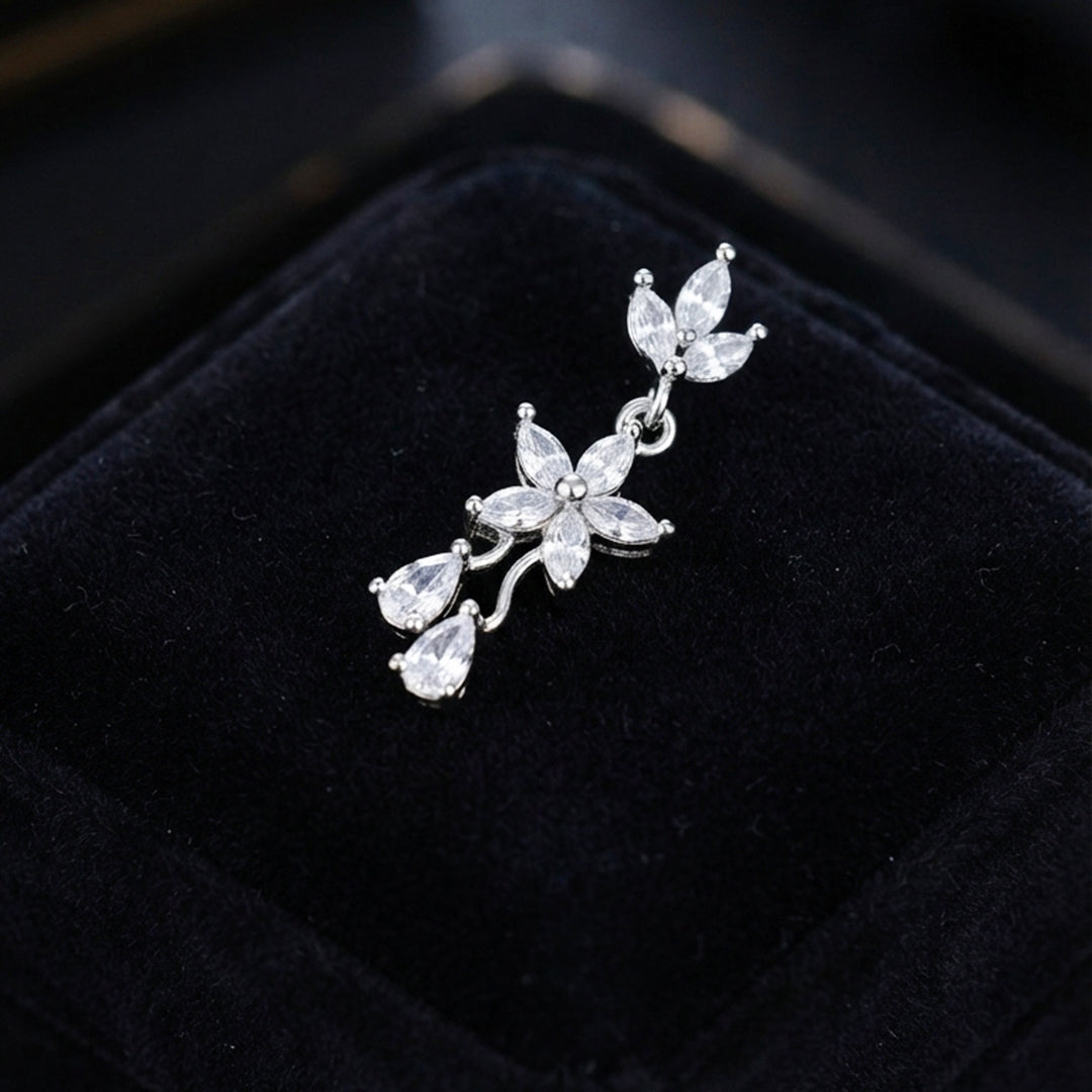 Silver Crystal Dangle Earrings
