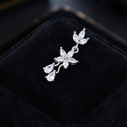 Silver Crystal Dangle Earrings