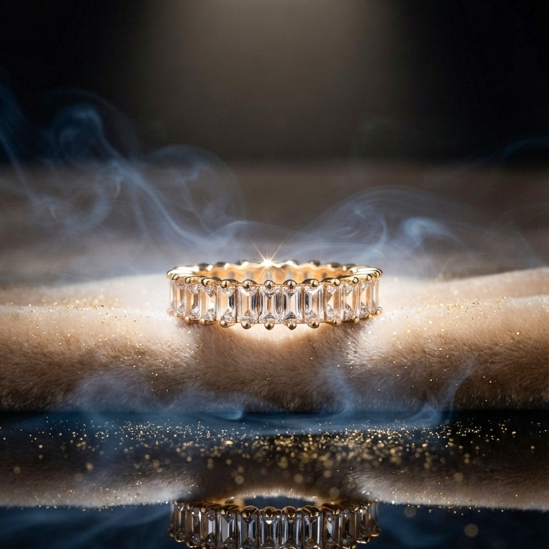 Gold Crystal Band Ring